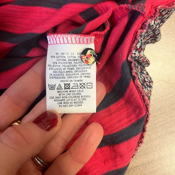 Anthropologie Postmark Floral Trimmed Henley, Size S - Picture 5 of 6